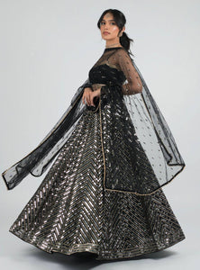 Black Color Heavy Sequuence Work  Designer Wedding Wear Lehenga Choli