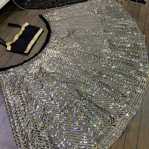 Black Color Heavy Sequuence Work  Designer Wedding Wear Lehenga Choli