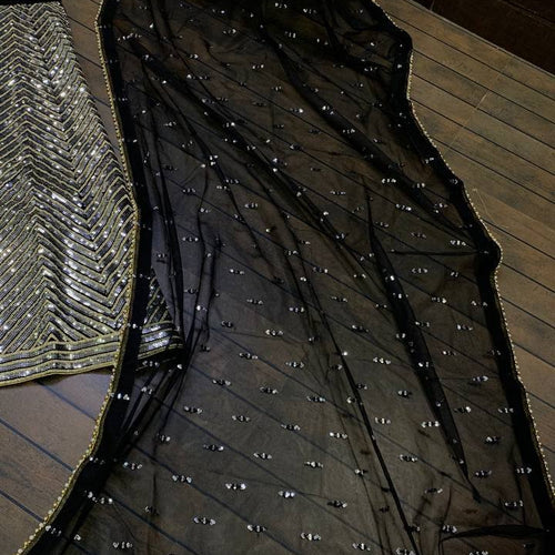 Black Color Heavy Sequuence Work  Designer Wedding Wear Lehenga Choli