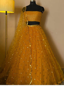Yellow Color Heavy Sequence Work Haldi Specail Lehenga Choli