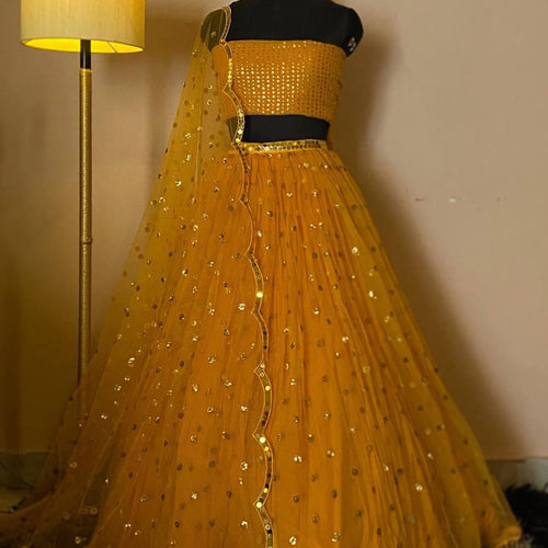 Yellow Color Heavy Sequence Work Haldi Specail Lehenga Choli