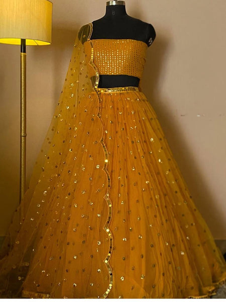 Yellow Color Heavy Sequence Work Haldi Specail Lehenga Choli