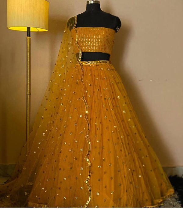 Yellow Color Heavy Sequence Work Haldi Specail Lehenga Choli