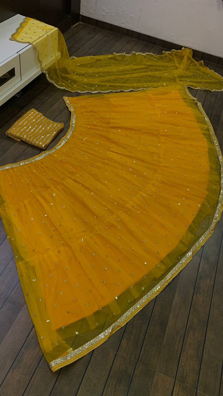 Yellow Color Heavy Sequence Work Haldi Specail Lehenga Choli