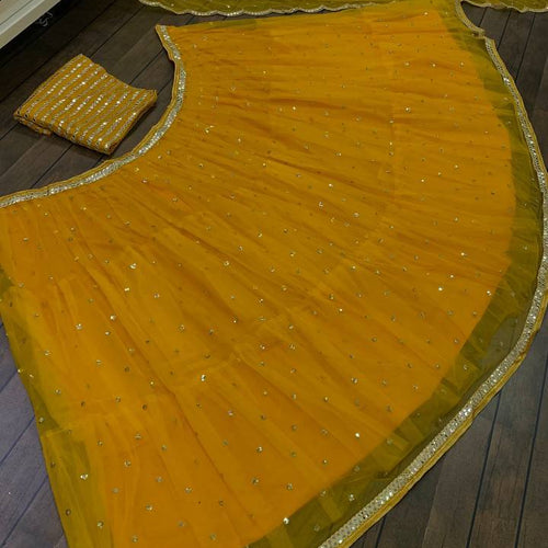 Yellow Color Heavy Sequence Work Haldi Specail Lehenga Choli