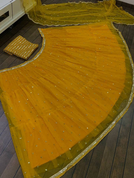 Yellow Color Heavy Sequence Work Haldi Specail Lehenga Choli