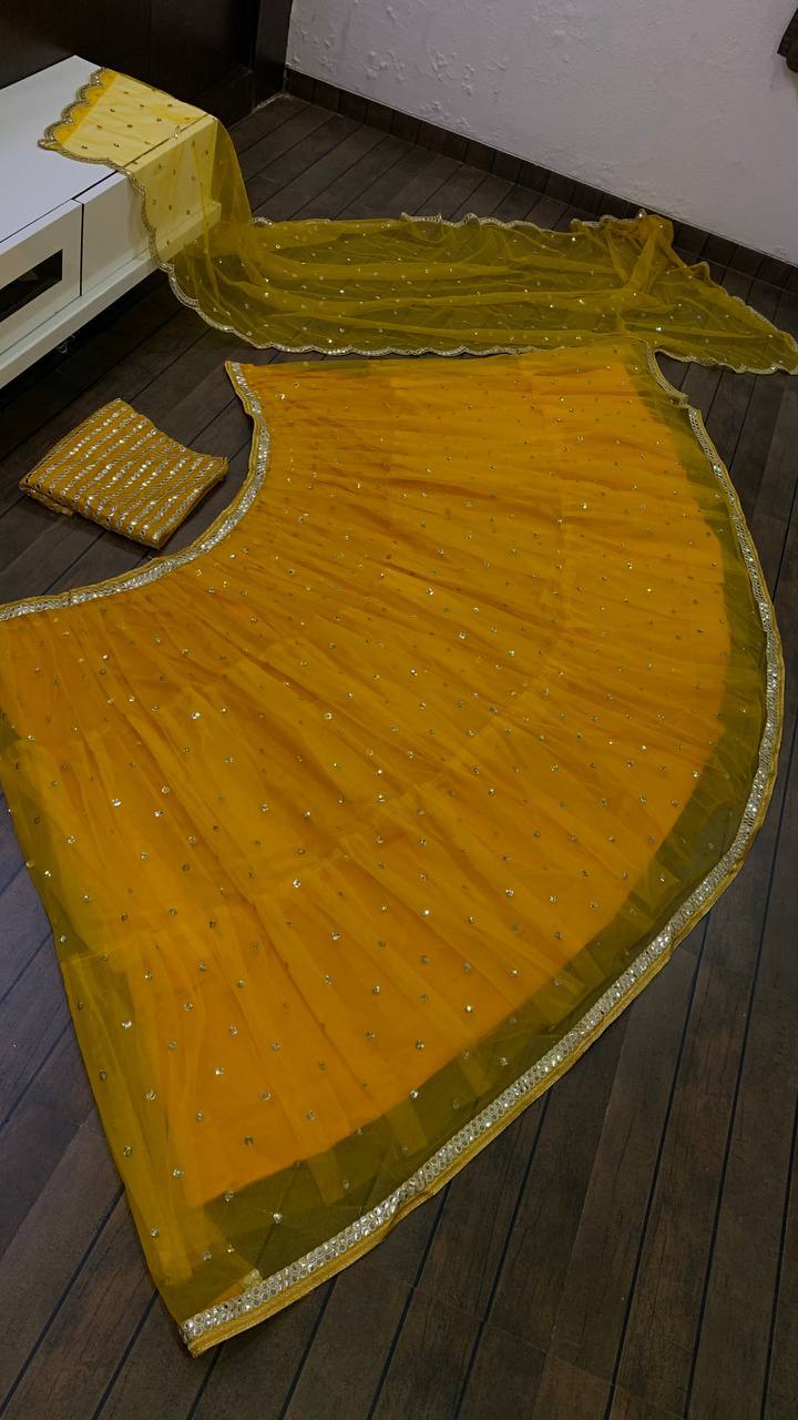 Yellow Color Heavy Sequence Work Haldi Specail Lehenga Choli