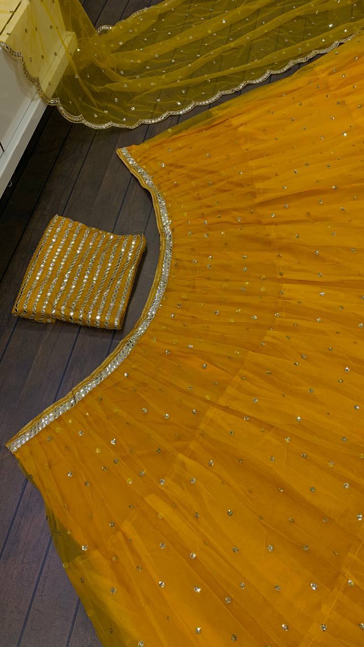 Yellow Color Heavy Sequence Work Haldi Specail Lehenga Choli
