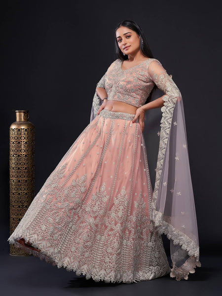 Baby Pink Color Heavy Sequence Work Designer Lehenga Choli