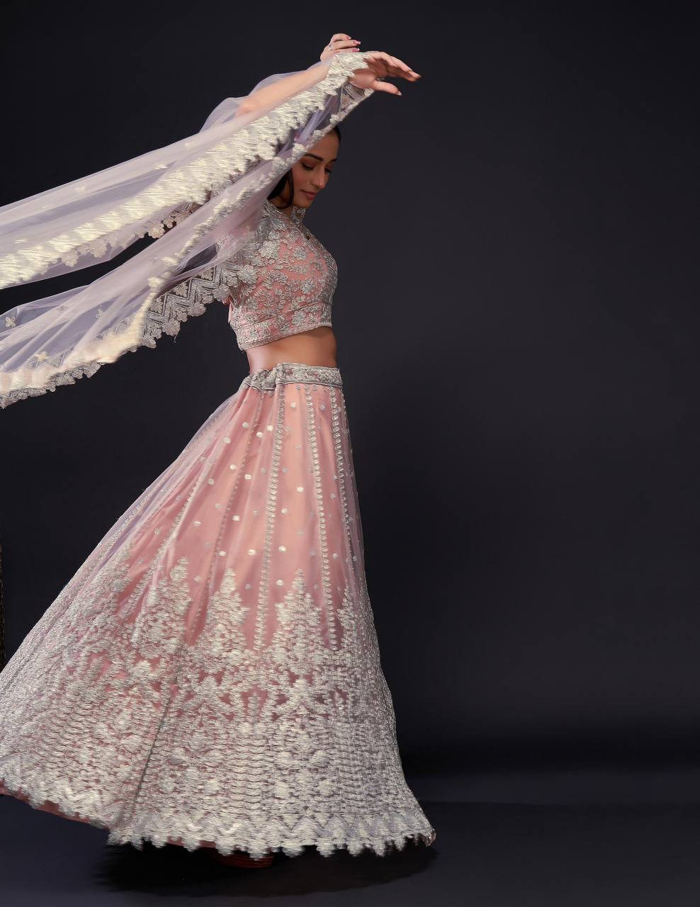 Baby Pink Color Heavy Sequence Work Designer Lehenga Choli