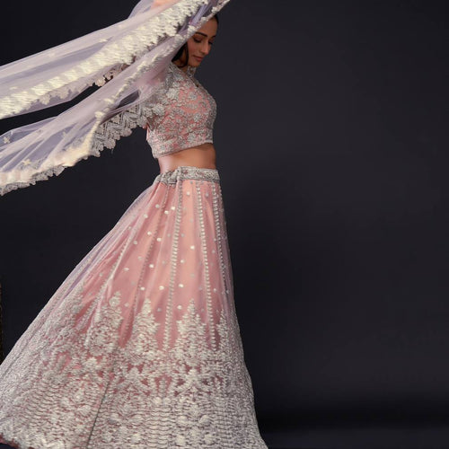 Baby Pink Color Heavy Sequence Work Designer Lehenga Choli