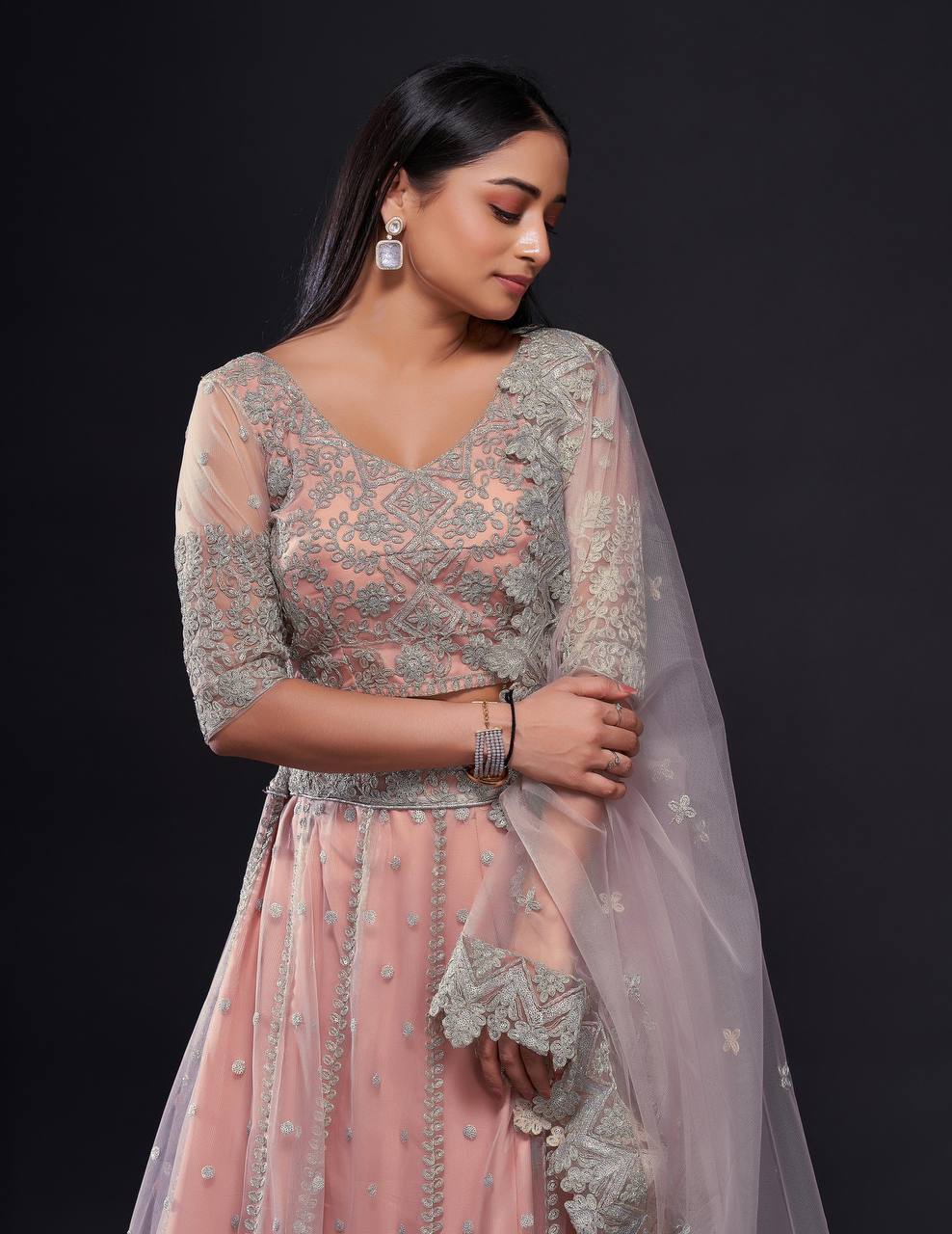 Baby Pink Color Heavy Sequence Work Designer Lehenga Choli