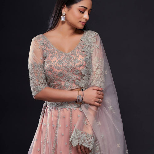 Baby Pink Color Heavy Sequence Work Designer Lehenga Choli