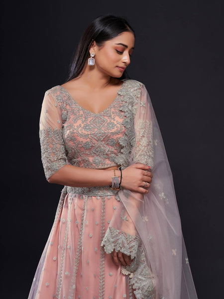 Baby Pink Color Heavy Sequence Work Designer Lehenga Choli