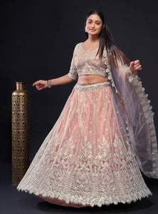 Baby Pink Color Heavy Sequence Work Designer Lehenga Choli