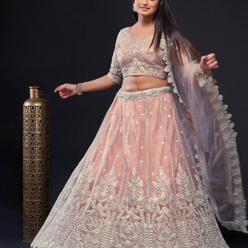 Baby Pink Color Heavy Sequence Work Designer Lehenga Choli