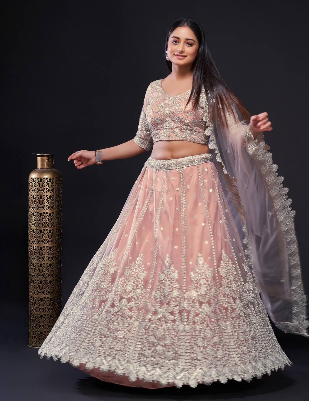 Baby Pink Color Heavy Sequence Work Designer Lehenga Choli