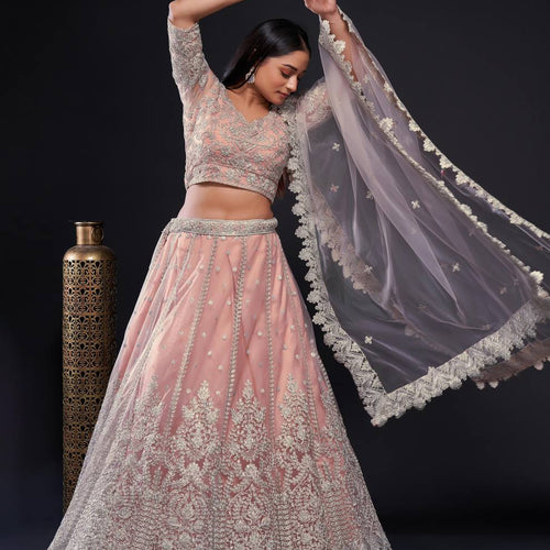 Baby Pink Color Heavy Sequence Work Designer Lehenga Choli