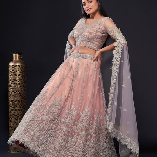 Baby Pink Color Heavy Sequence Work Designer Lehenga Choli