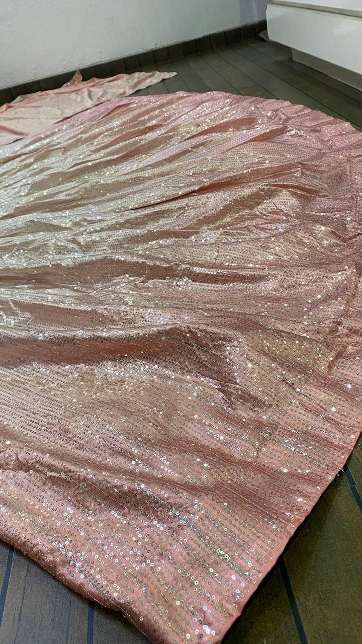 Baby Pink Color Sequence Work Wedding Wear Designer Lehenga Choli