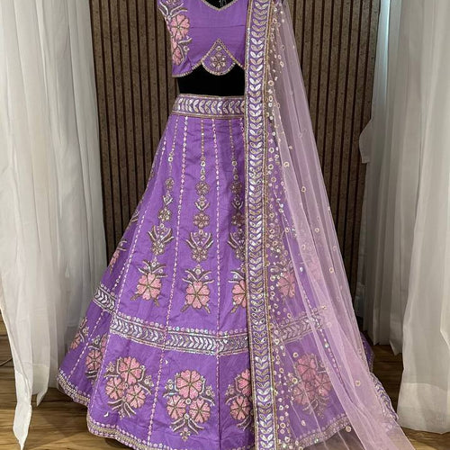 Purple Color Treanding Thread With Sequence Work Designer Lehenga Choli