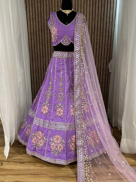 Purple Color Treanding Thread With Sequence Work Designer Lehenga Choli