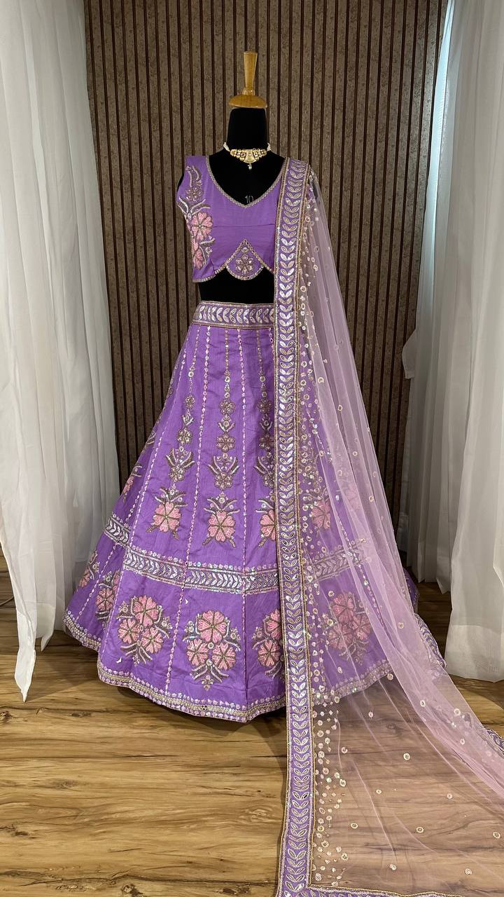 Purple Color Treanding Thread With Sequence Work Designer Lehenga Choli