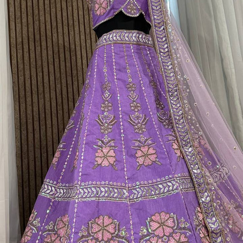 Purple Color Treanding Thread With Sequence Work Designer Lehenga Choli