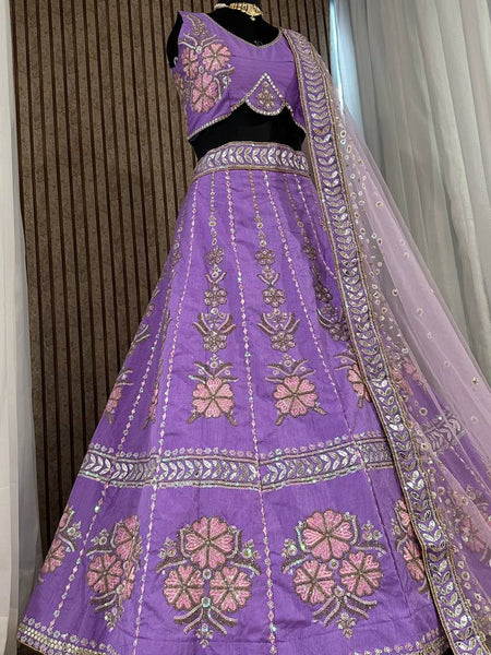Purple Color Treanding Thread With Sequence Work Designer Lehenga Choli