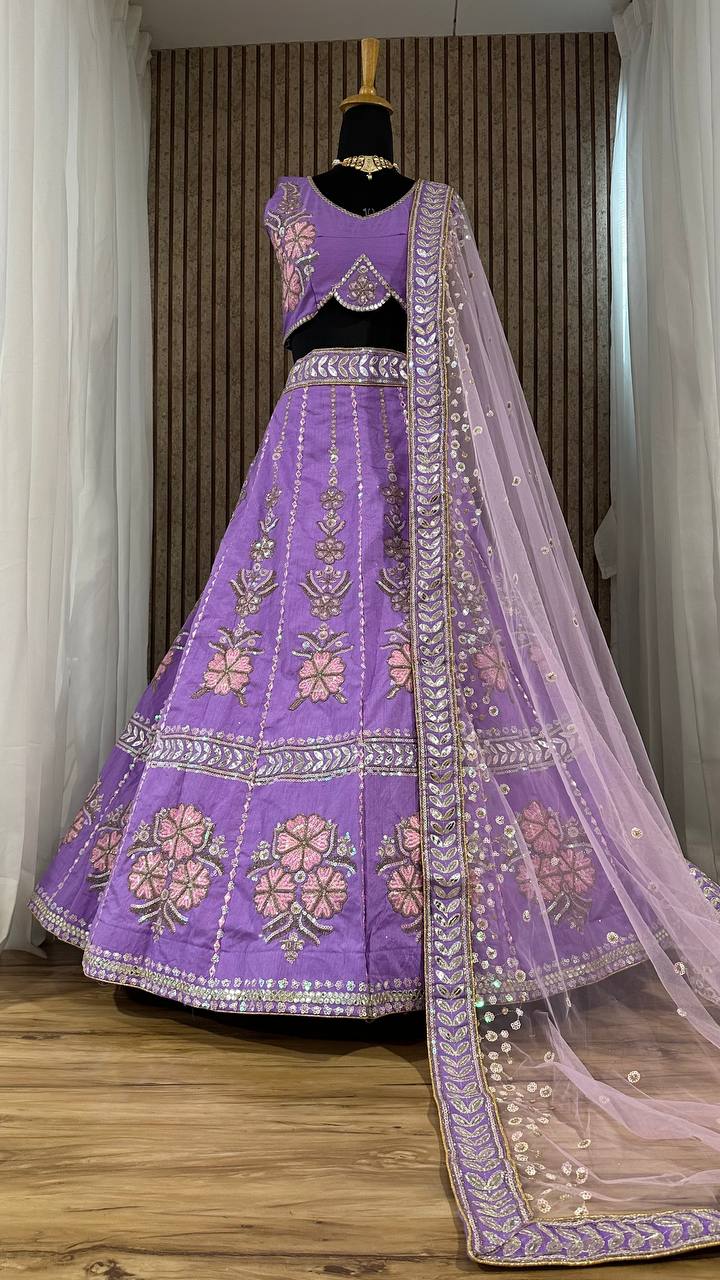 Purple Color Treanding Thread With Sequence Work Designer Lehenga Choli