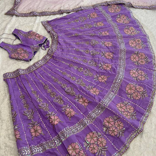 Purple Color Treanding Thread With Sequence Work Designer Lehenga Choli
