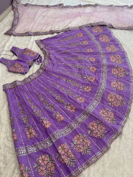 Purple Color Treanding Thread With Sequence Work Designer Lehenga Choli