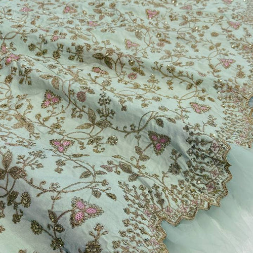 Pista Color Thread With Sequins Work Wedding Wear Designer Lehenga Choli