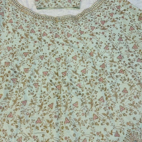 Pista Color Thread With Sequins Work Wedding Wear Designer Lehenga Choli