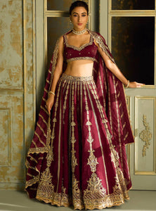 Maroon Color Heavy Thread With Sequence Work  Designer Bridal Lehenga Choli