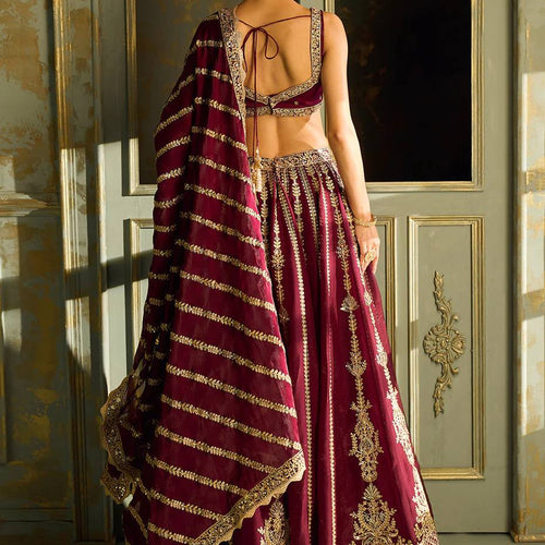Maroon Color Heavy Thread With Sequence Work  Designer Bridal Lehenga Choli
