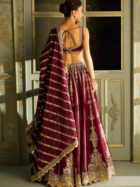 Maroon Color Heavy Thread With Sequence Work  Designer Bridal Lehenga Choli