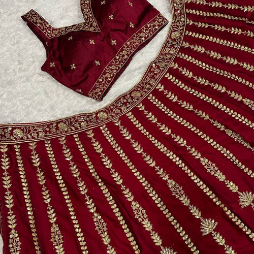 Maroon Color Heavy Thread With Sequence Work  Designer Bridal Lehenga Choli