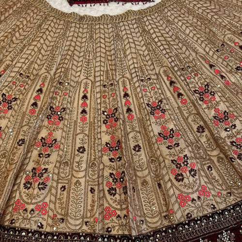 Golden Color  Heavy Thread With Sequence Work  Designer Lehenga Choli