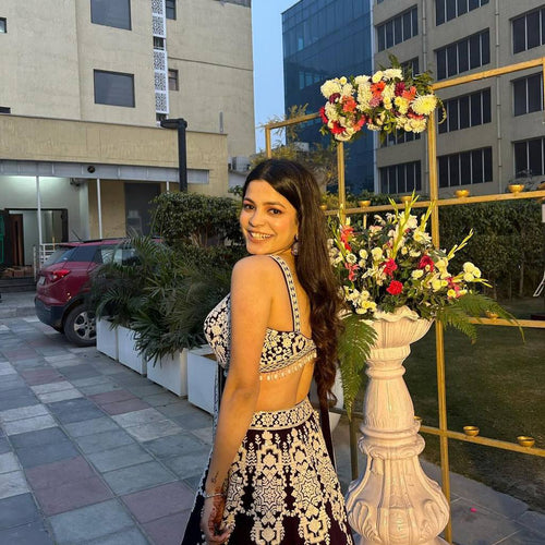 Dark Violet Color Heavy Sequence Work  Designer Lehenga Choli