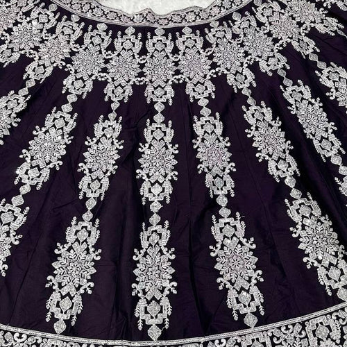 Dark Violet Color Heavy Sequence Work  Designer Lehenga Choli