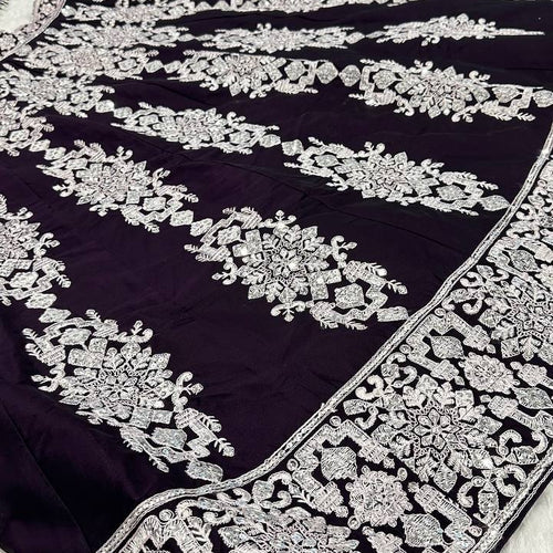 Dark Violet Color Heavy Sequence Work  Designer Lehenga Choli