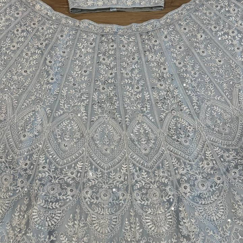 Gray Color Thread With Sequence Work Designer Lehenga Choli
