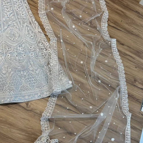 Gray Color Thread With Sequence Work Designer Lehenga Choli