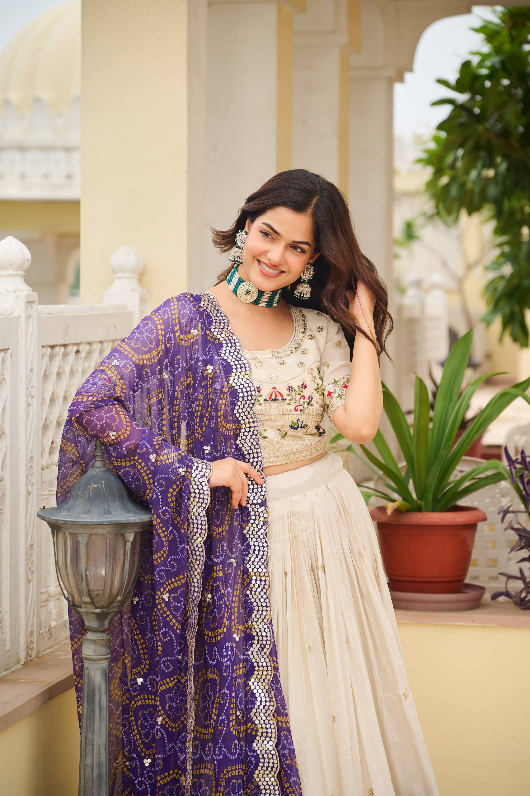 Off White Color Wedding Wear Designer Embroidery Lehenga Choli