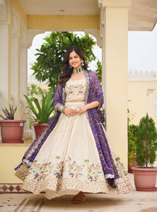 Off White Color Wedding Wear Designer Embroidery Lehenga Choli