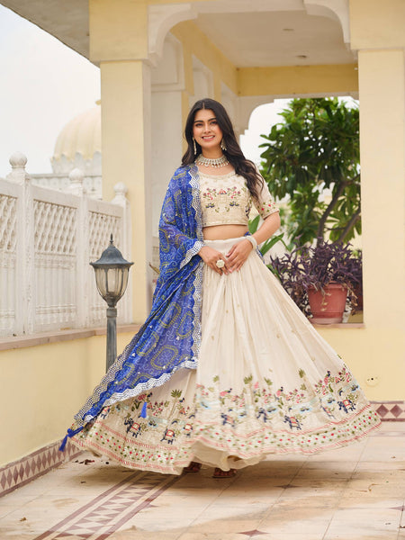 Off White Color Wedding Wear Designer Embroidery Lehenga Choli