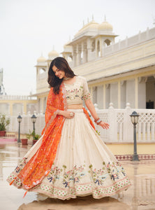 Off White Color Wedding Wear Designer Embroidery Lehenga Choli