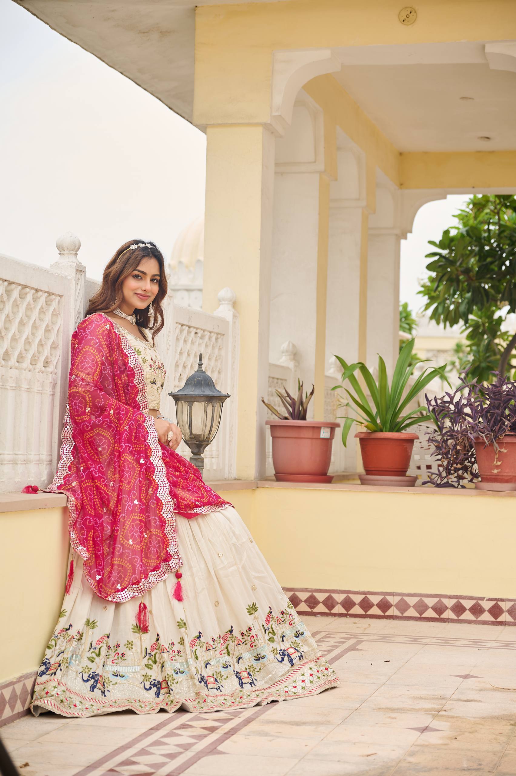 Off White Color Wedding Wear Designer Embroidery Lehenga Choli