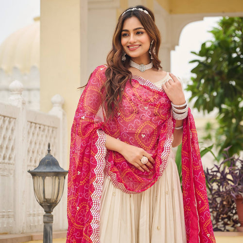 Off White Color Wedding Wear Designer Embroidery Lehenga Choli